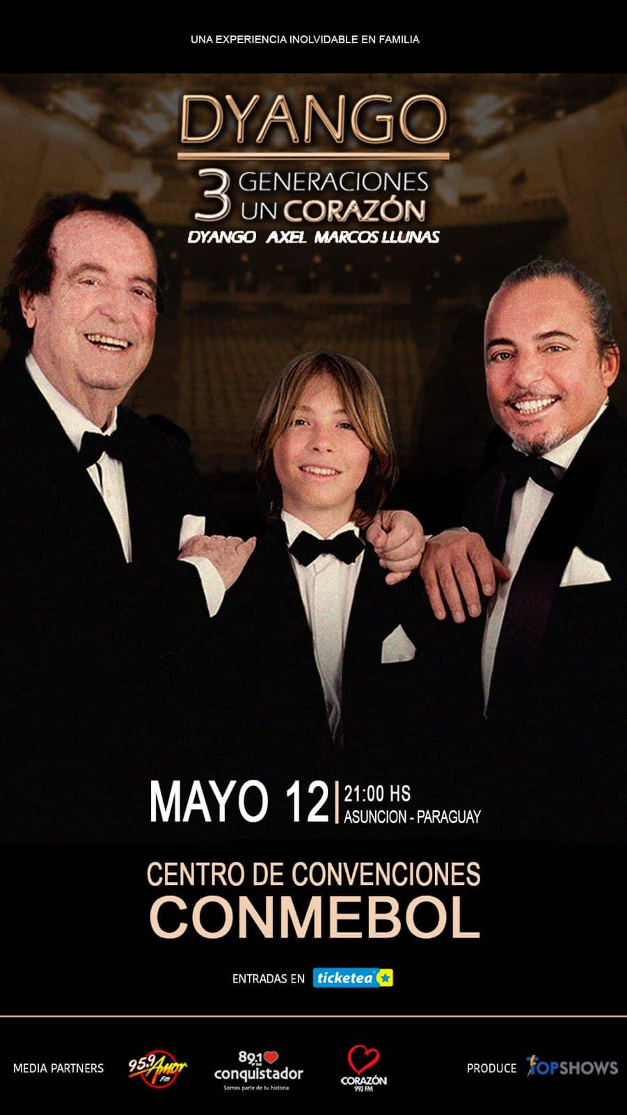 Tres generaciones, un corazón: Dyango, Marcos y Axel Llunas en Paraguay