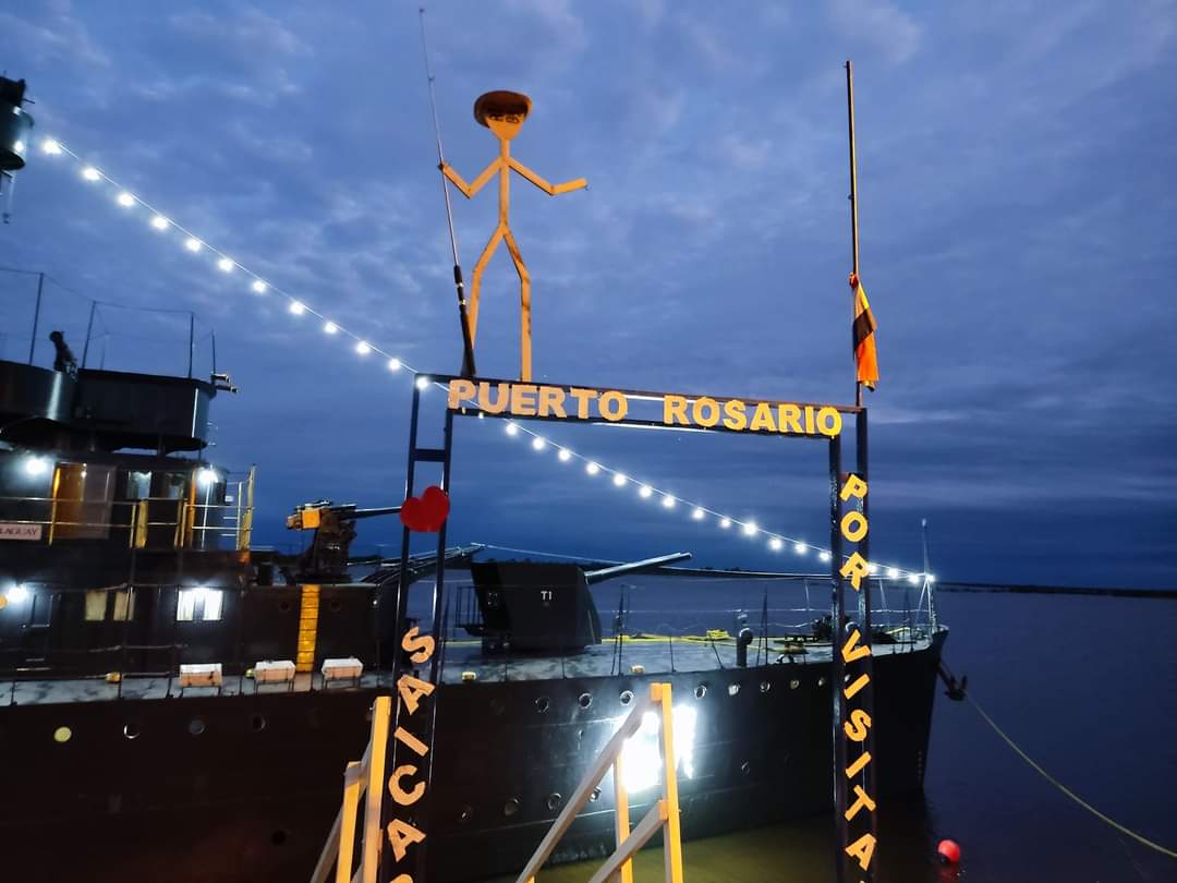 Cañonero Paraguay llega hasta Puerto Rosario: La Armada prepara una visita guiada en el lugar