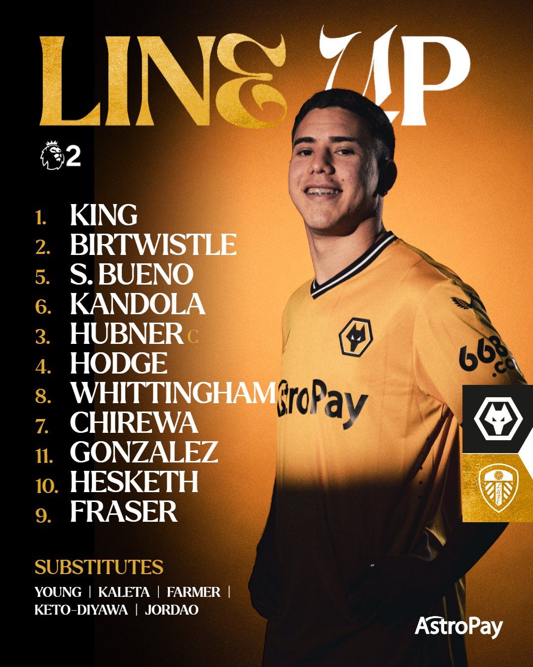 Llegó el día: Enso González debutó con el Wolverhampton en la Premier League 2