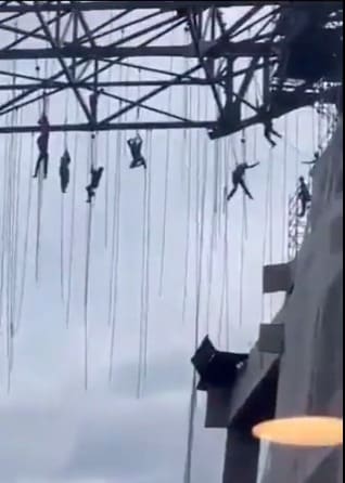 Tragedia en Brasil: Obreros de una construcción quedaron colgados a más de 100 metros de altura