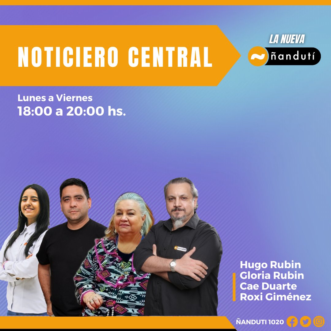 Noticiero Central con Hugo Rubin, Gloria Rubin, Cae Duarte y Roxi Giménez