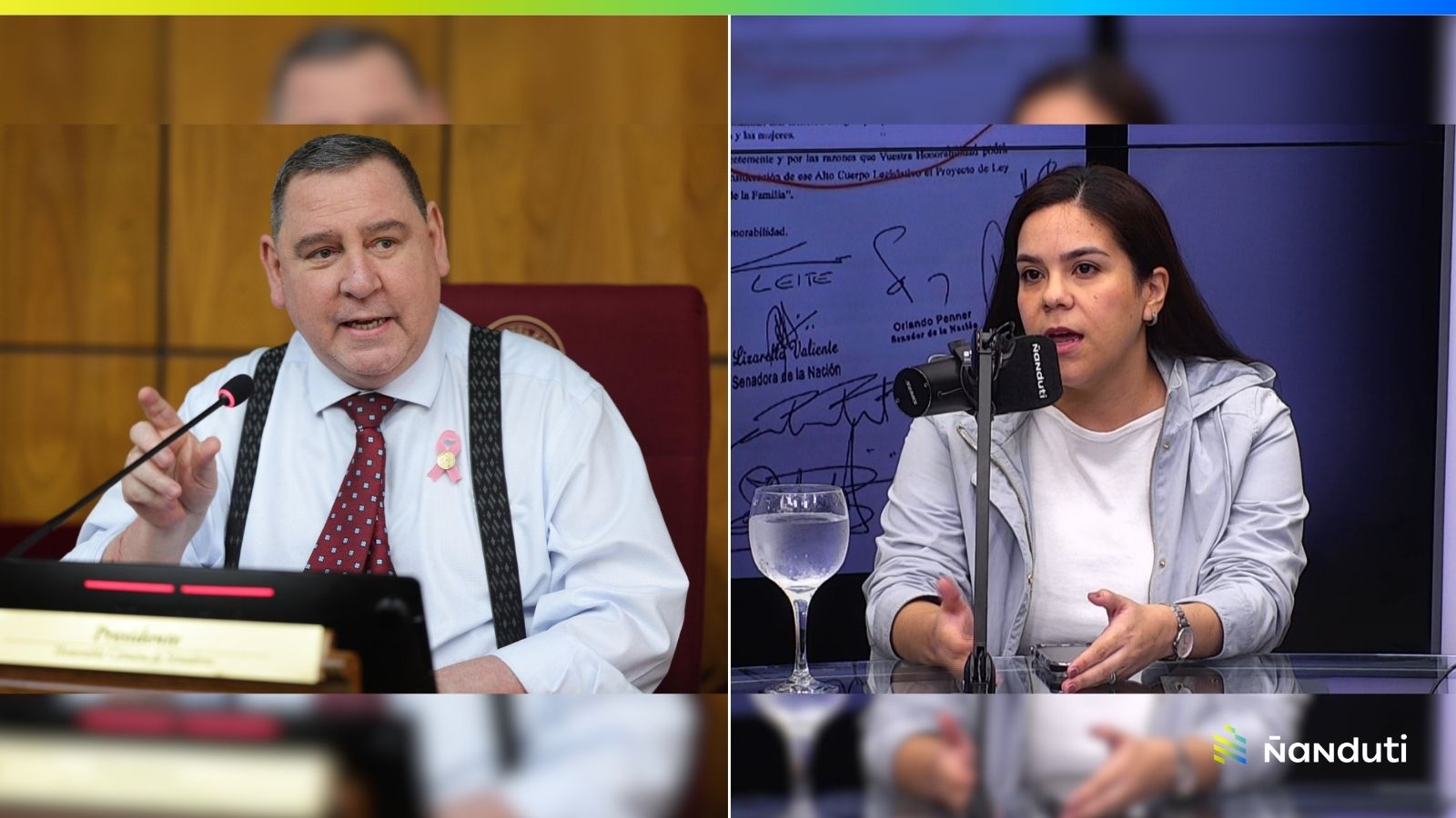 Enfrentamiento entre senador Zacarías Irún y diputada Ortega por supuesto nepotismo