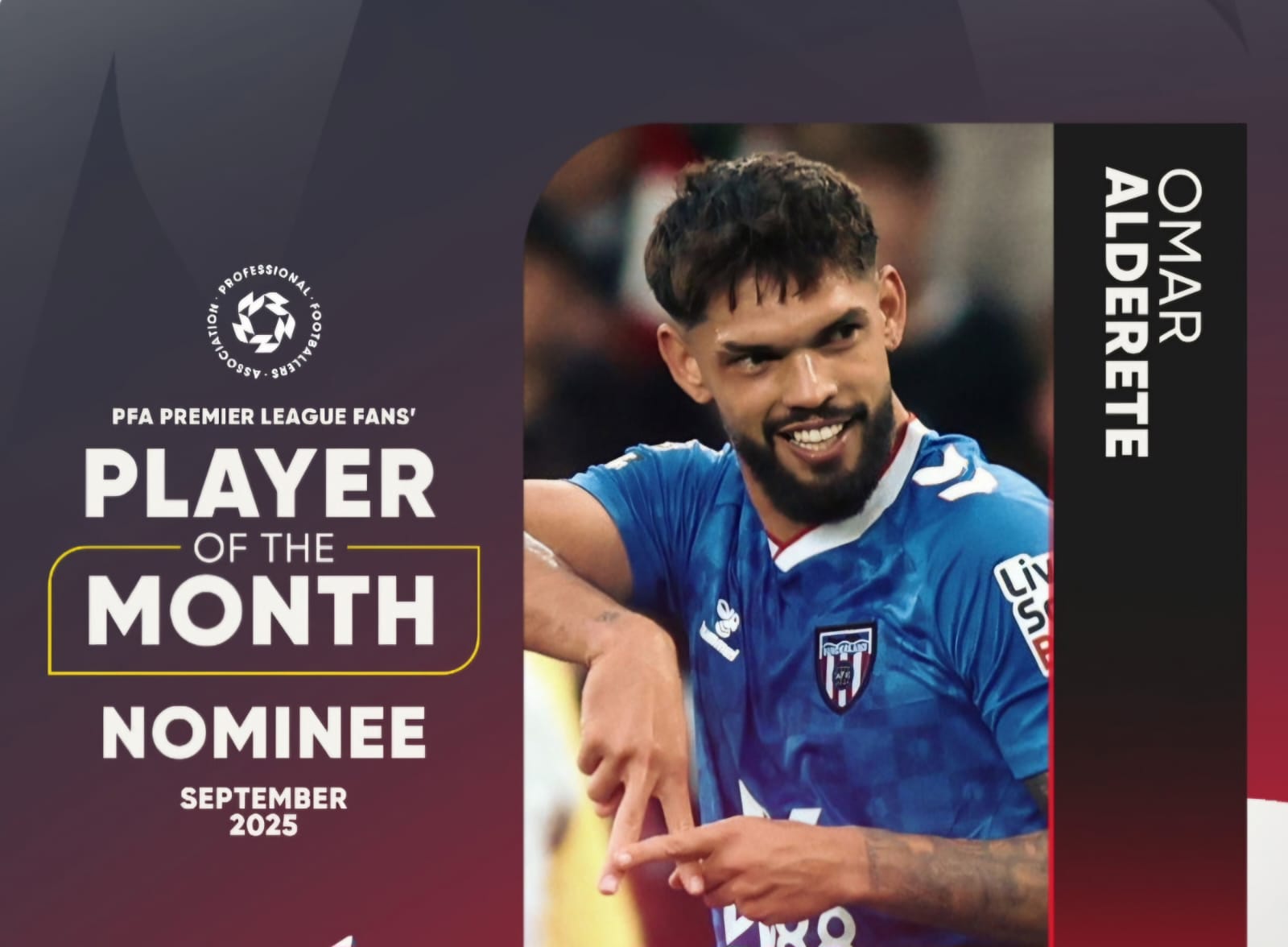 Alderete nominado para el premio al jugador del mes de la Premier League